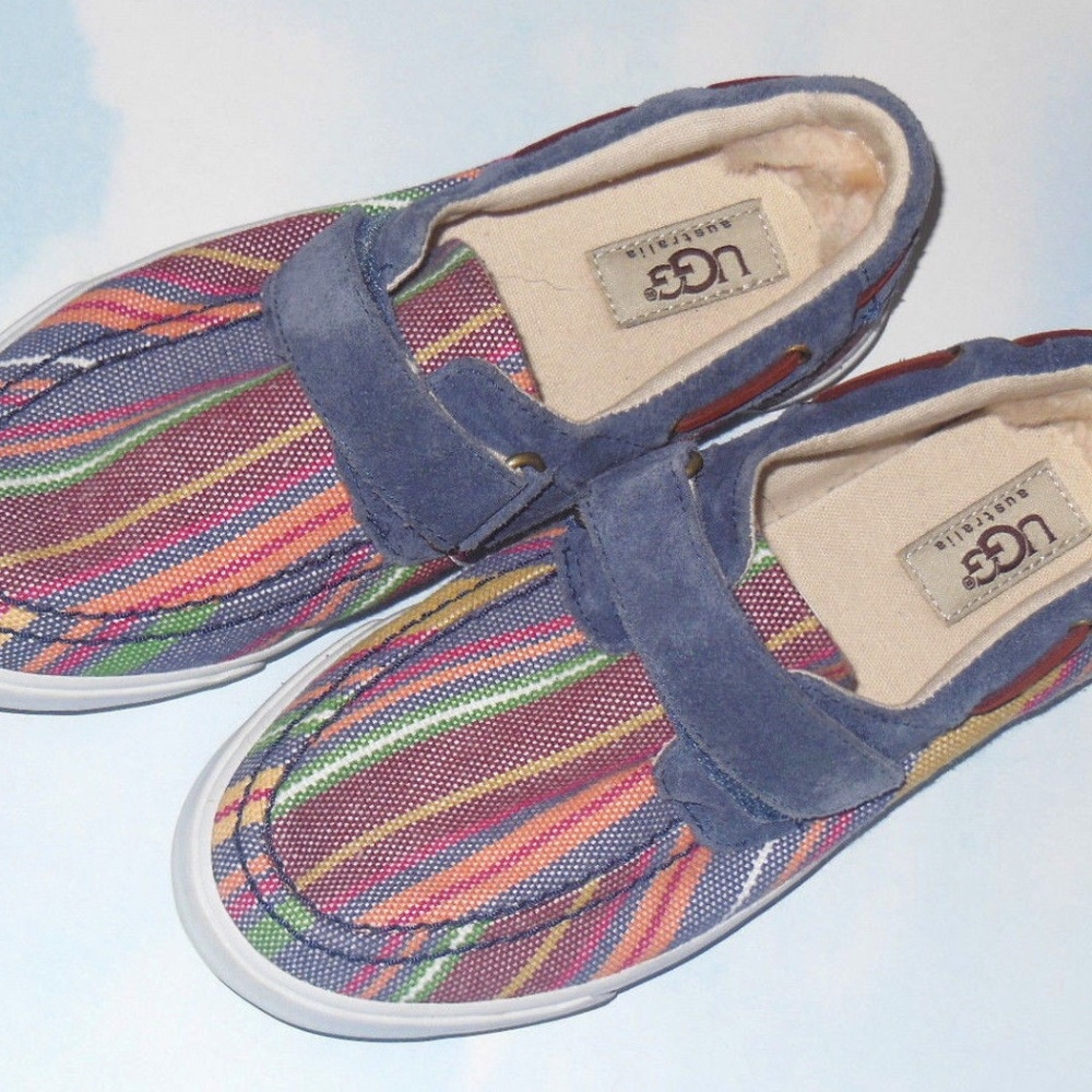 UGG Australia Moroccan Stripe Canvas Boat Shoes